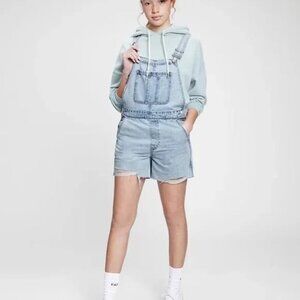 Gap Factory Distressed Denim Shortalls